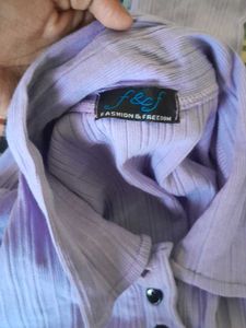 Lilac Ribbed Crop Top