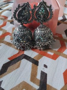 Silver Jhumka Earrings