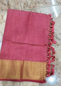 Pink &amp; Gold Lengha Skirt with Blouse Fabric