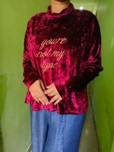 Burgundy Velvet Top