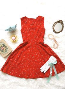Red Floral Dress