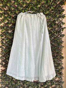 Light Blue Color Kurta With Jacket,Skirt N Dupatta