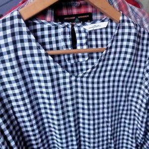 Checked Peplum Top