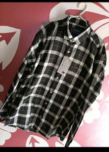 Tommy Hilfiger Black And White Checked Shirt For Men