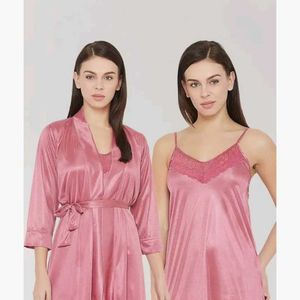 Pink Satin Nightwear Set