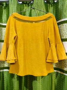 Yellow Bell Sleeve Blouse