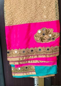 Beautiful embroidery women Saree with mirror work
