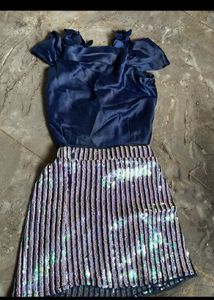Sparkly Sequin Skirt &amp; Top Set