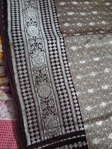Elegant Brown &amp; Silver Dupatta