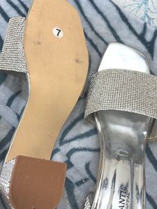 Sparkly Silver Slides