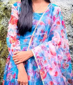 Floral Print Anarkali Suit