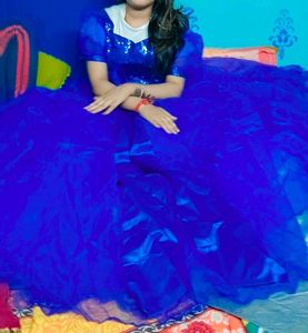 Royal Blue Tulle Gown