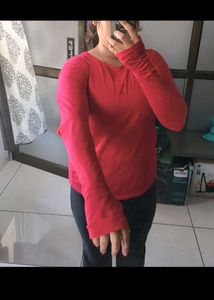 Red Long Sleeve Top