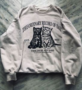 Cat Print Sweatshirt