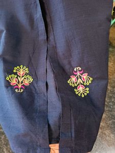Embroidered Navy Kurti