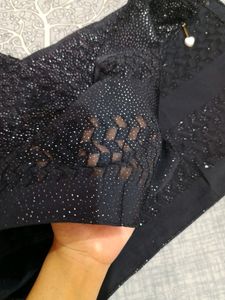 Cotton Black Shimmery Hijab