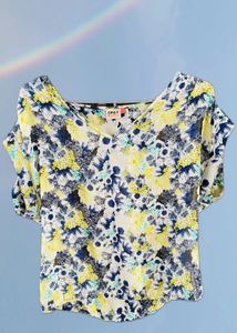 Floral V Neck Crop Top