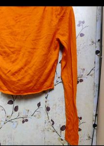 Zara Orange Mock Neck Top