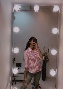 Pink Striped Oversized Shirt