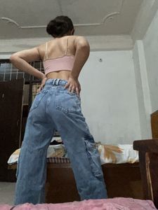 Baggy Blue Cargo Jeans