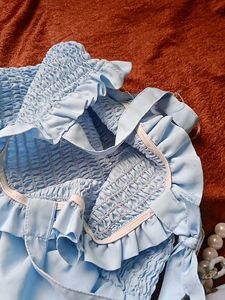 Baby Blue Smocked Jumpsuit