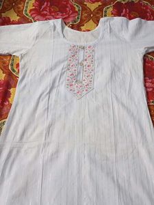 White Embroidered Tunic Dress