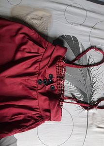 Noddle Strap Jumpsuit Maroon