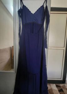 Boutique semi-backless crochet gown for party