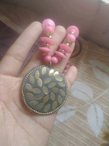 Boho Pink Beaded Necklace