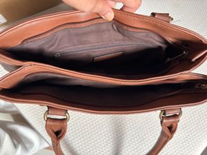 Tan structured Handheld Bag