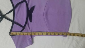 Purple &amp; Black Bow Top
