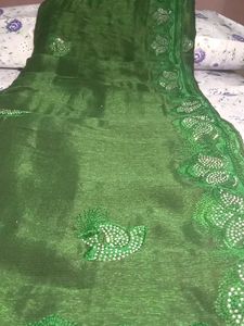 Elegant Green Embellished Saree