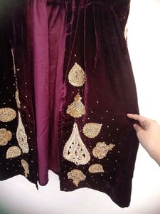 A Very Beautiful Wine Valvet Kurta