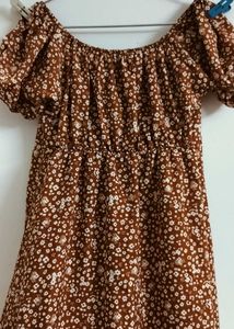 Rust Coloured Empire Fit Dress