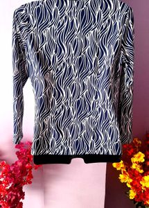 Abstract Print Button-Down Top