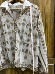 Vintage Style Patterned Blouse