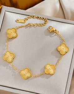 Golden Clover Charm Bracelet
