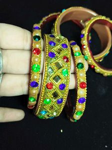 Colorful Beaded Bangle Set