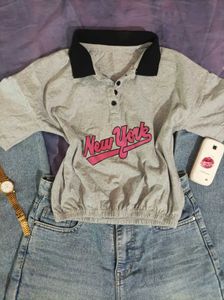 Streetwear Grey Cropped Top