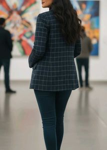 Plaid Blazer Shein