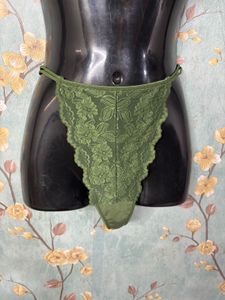 Olive Lace Thong