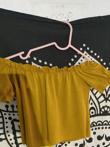 Mustard Yellow Off-Shoulder Top