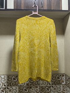 Yellow Patterned Long Sleeve Top