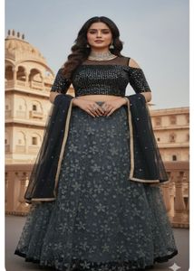 Sparkly Black lehnga