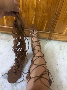 Brown Gladiator Boots