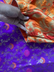 New Banarai Sareee With Orange Blouse