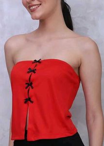 Chic Red Tube Top Rose House