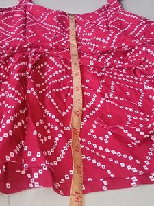 Perfect Dailyuse Red Bandhani Short Kurta