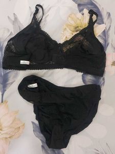 Black Cotton lingerie Set