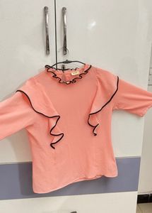 Peach Ruffled Top
